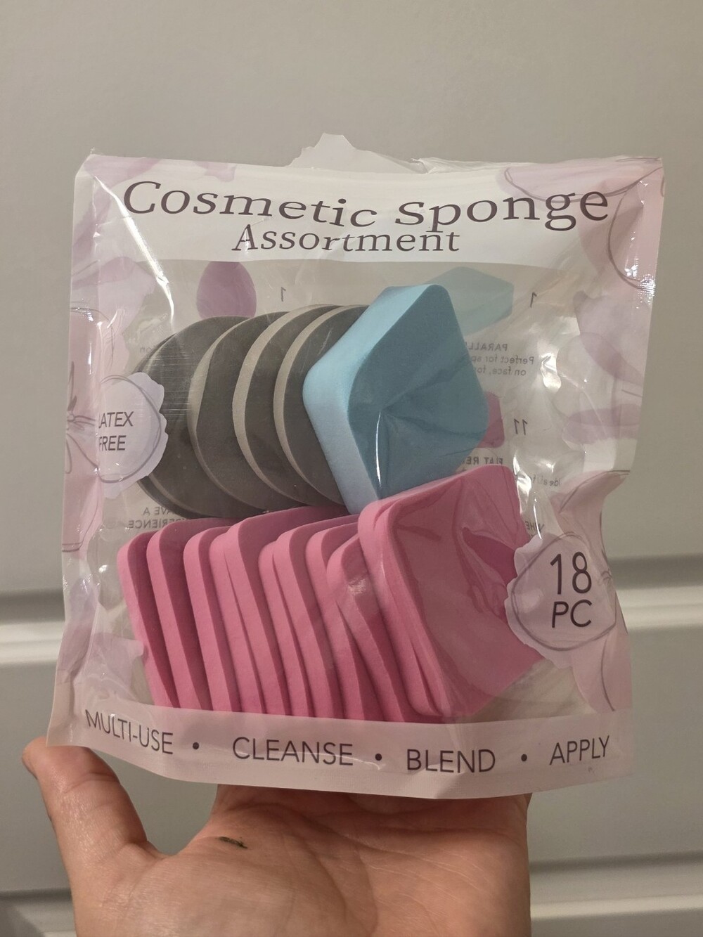 Cosmetic Sponge Assortment - Pink/Blue/Gray Beauty Blenders